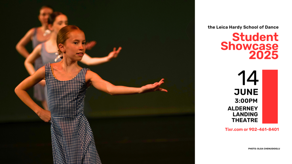 The teenaged dancers stand in a row facing the audience. They are mid-step with their right hands on their waists and their left hands outstretched to the audience, palm upward.