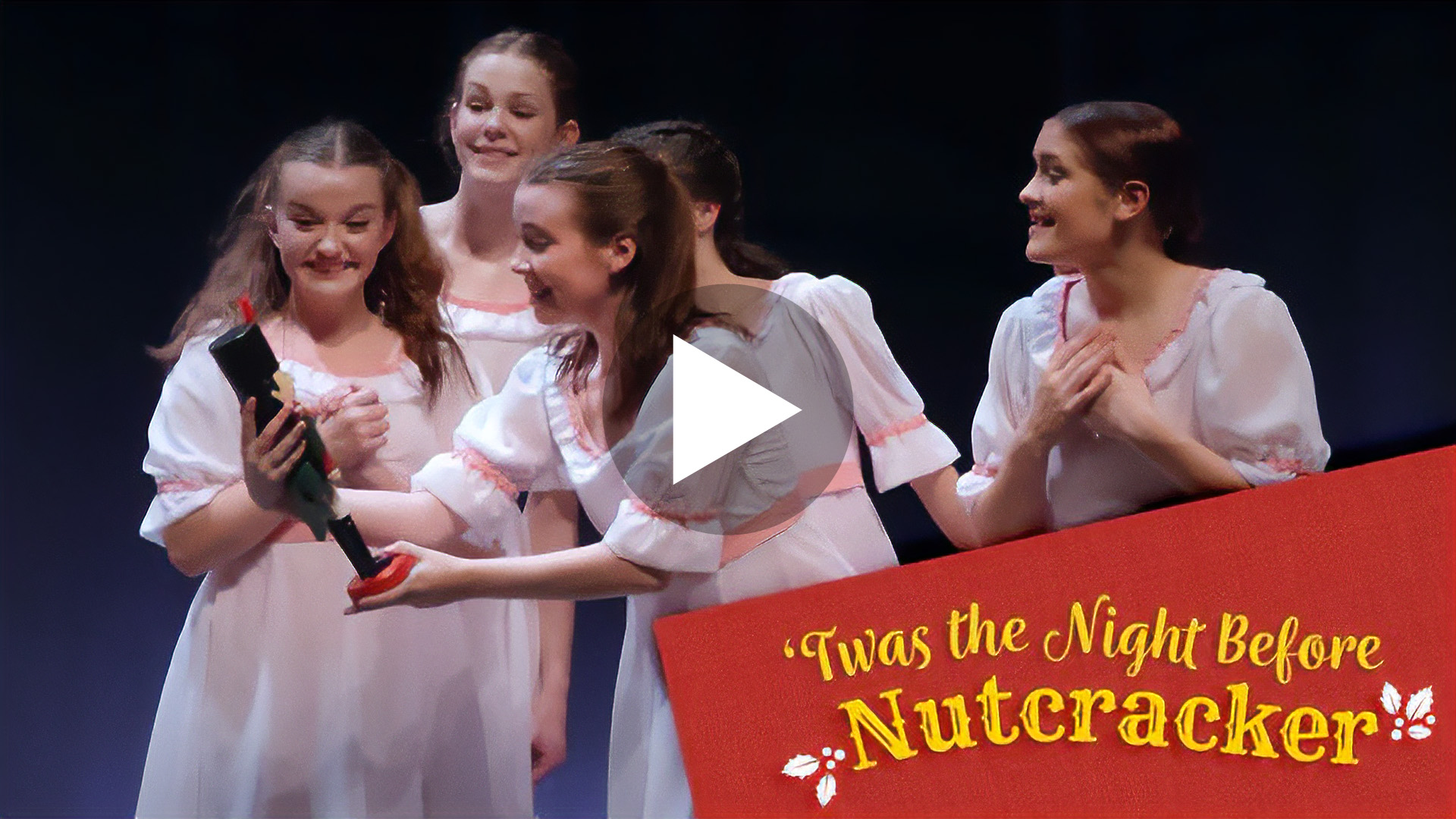 'Twas The Night Before Nutcracker Schoolgirls with caption.
