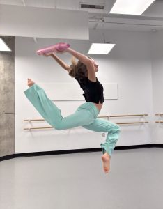 Leica Hardy School of Dance student, Charis Greeley, in rehearsal for the battle scene of The Nutcracker.